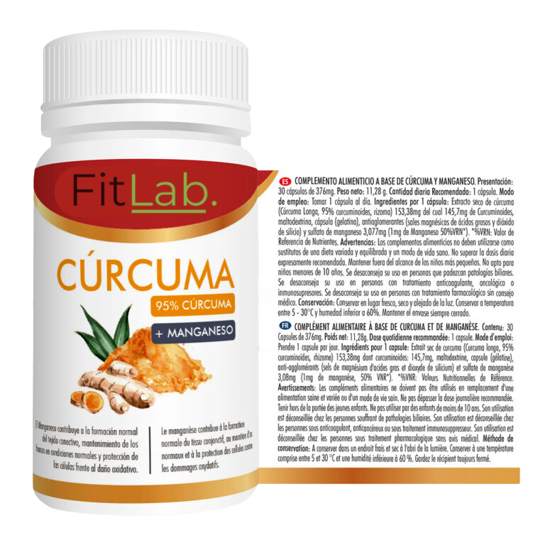 Capsulas de Cúrcuma FitLab | Apoyo Articular y Antioxidante Natural